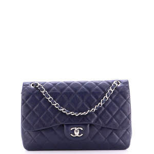 Chanel Jumbo Classic Double Flap Bag Quilted Caviar